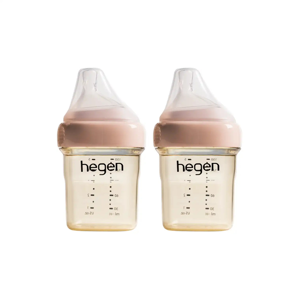 Hegen PPSU Anti-Colic Baby Bottle - 1 to 3 Months 150ml/5oz - Pink - 2-Pack