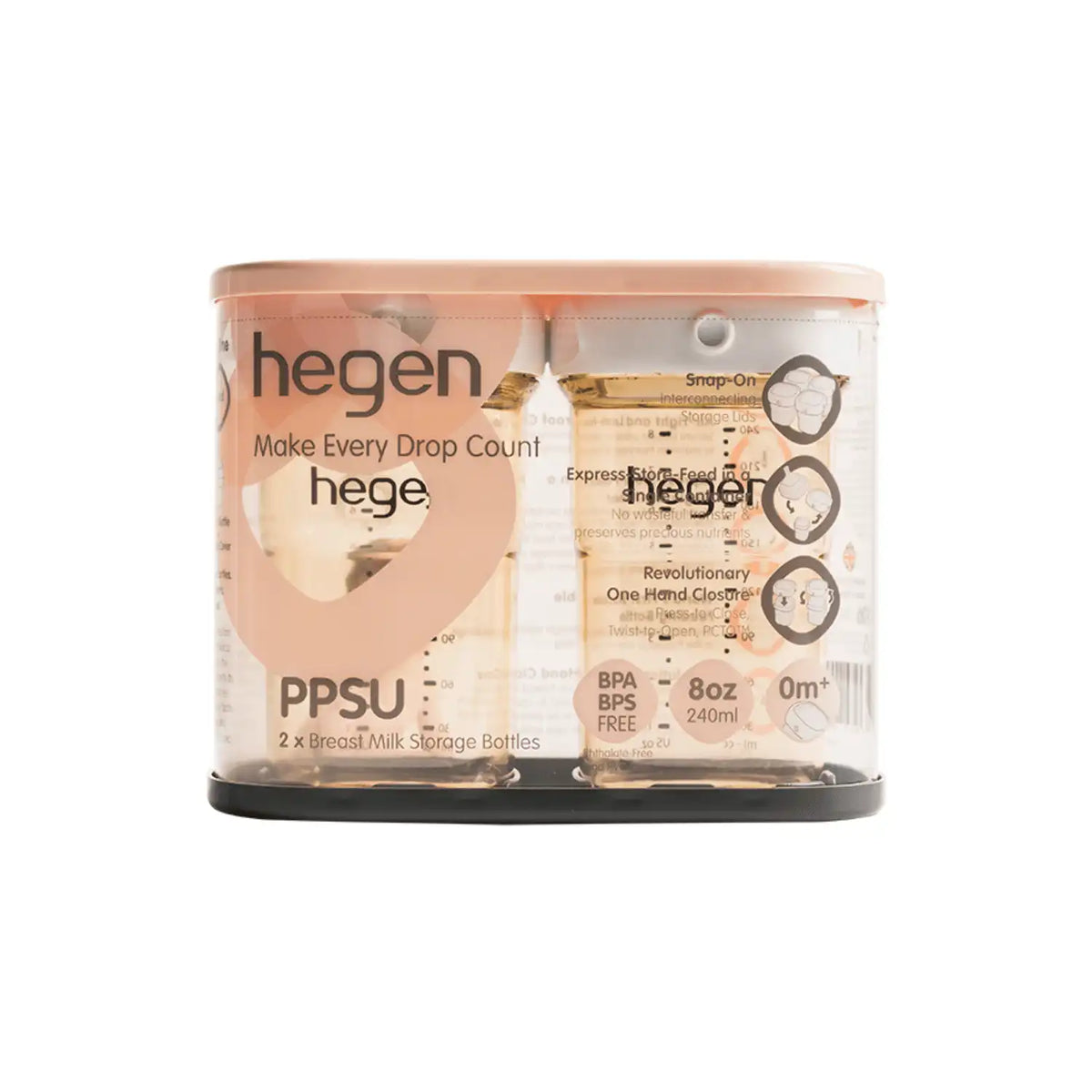 Hegen PPSU Breast Milk Storage - 240ml/8oz - 2-Pack
