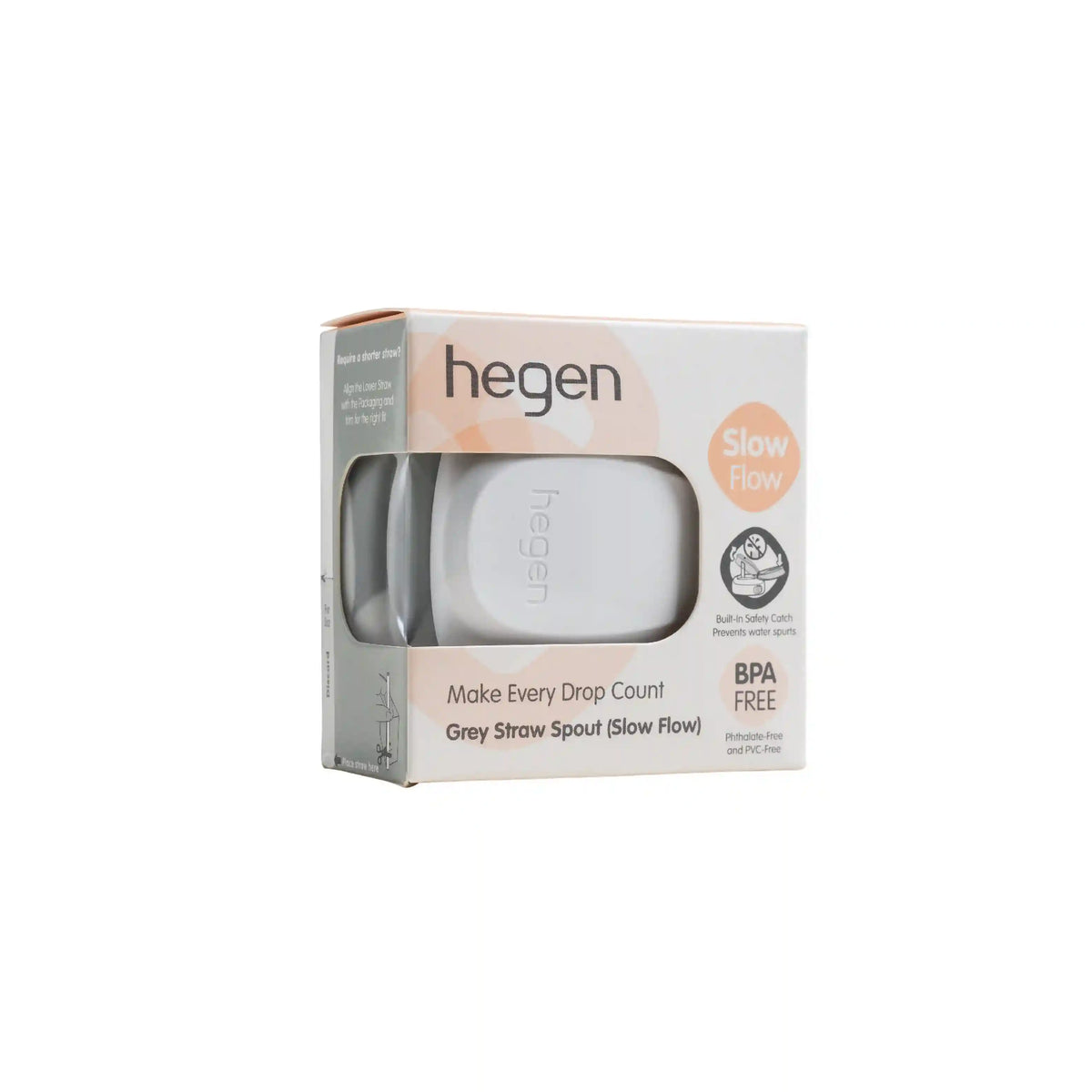 Hegen Straw Spout - 6 Months Plus - Slow Flow - (Only for 8oz/240ml) - Grey